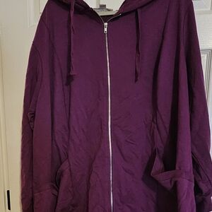 Woman Within Rich Purple Zip-Up Jacket